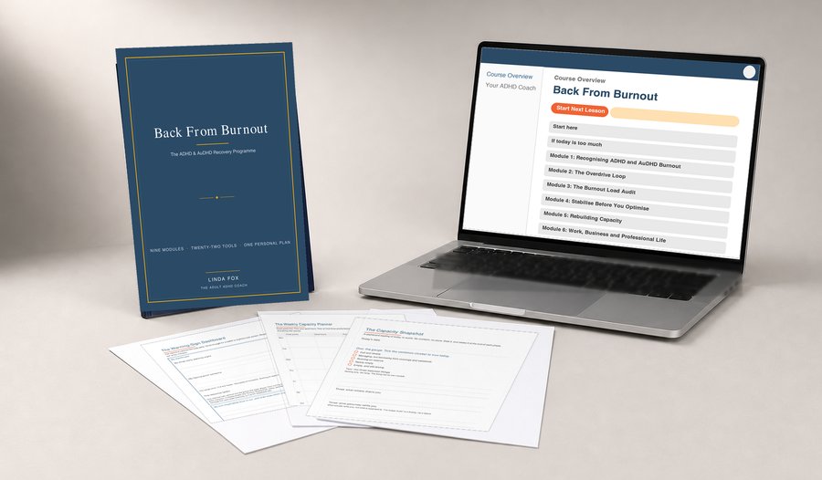 The Back From Burnout workbook, course and tool sheets