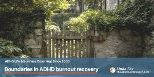 Saying no in ADHD burnout recovery: a phone face-down beside an open notebook in soft afternoon light, the pause before replying.