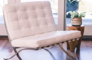Quiet armchair in a softly lit room